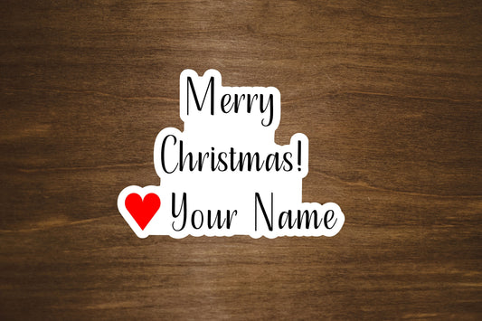 Custom Merry Christmas Text Sticker