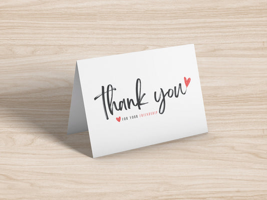 Thank You For Your Friendship Greeting Card